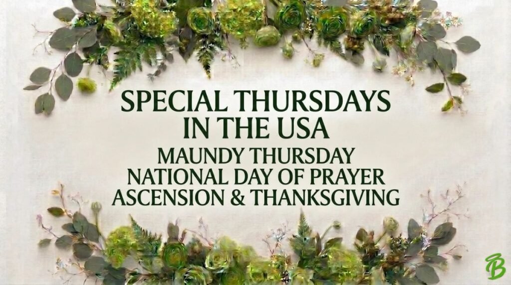 Special Thursdays in the USA: Maundy Thursday, National Day of Prayer, Ascension and Thanksgiving